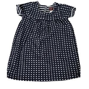 Tea Collection Black With White Dots Short Sleeve  Dress Size 3T